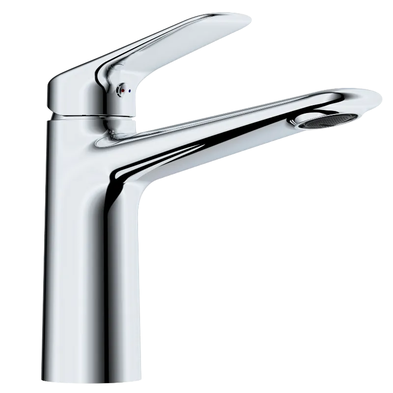 Vòi chậu bằng đồng thau Chrome có tay cầm đơn